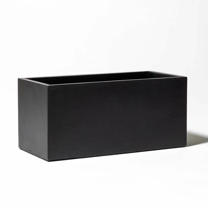 80cm Terracotta Fibrecotta Dark Grey Trough Planter 4 80cm Terracotta Fibrecotta Dark Grey Trough Planter - Image 2