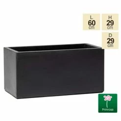 60cm Terracotta Fibrecotta Dark Grey Trough Planter -Plants outlet store PP1765M add image 1 e7f4