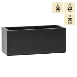 50cm Terracotta Fibrecotta Dark Grey Trough Planter -Plants outlet store PP1765S main image ae6d