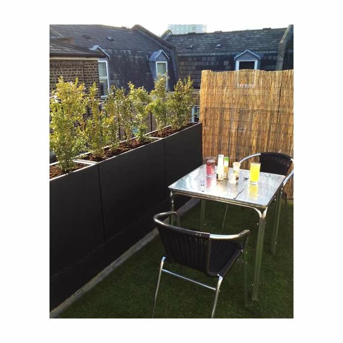 89cm Black Zinc Tall Trough Planter With Insert - By Primrose™ 8 89cm Black Zinc Tall Trough Planter With Insert - By Primrose™ - Image 6