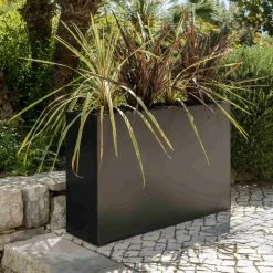 89cm Black Zinc Tall Trough Planter With Insert - By Primrose™ 15 89cm Black Zinc Tall Trough Planter With Insert - By Primrose™ -Plants outlet store PP1772M add image 5 aa36