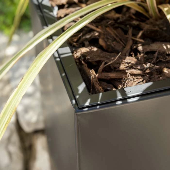 89cm Black Zinc Tall Trough Planter With Insert - By Primrose™ 4 89cm Black Zinc Tall Trough Planter With Insert - By Primrose™ - Image 2