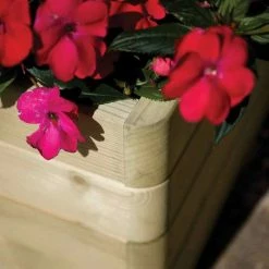 50cm Wooden Marberry Square Planter - By Rowlinson -Plants outlet store PP1879 rollover image 5cdf