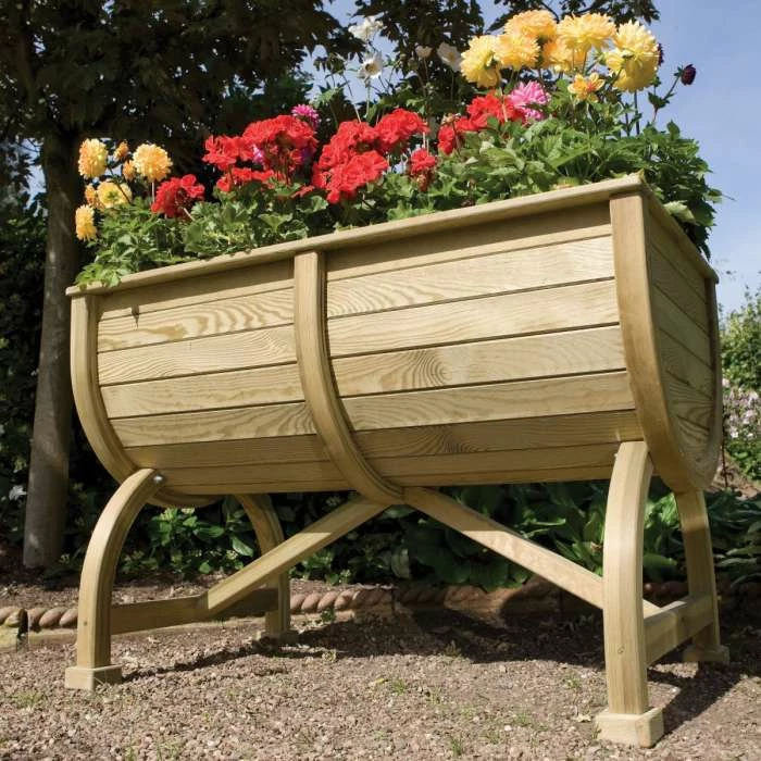 W1.07m (3ft 6in) Wooden Marberry Barrel Planter By Rowlinson® 5 W1.07m (3ft 6in) Wooden Marberry Barrel Planter By Rowlinson® - Image 3