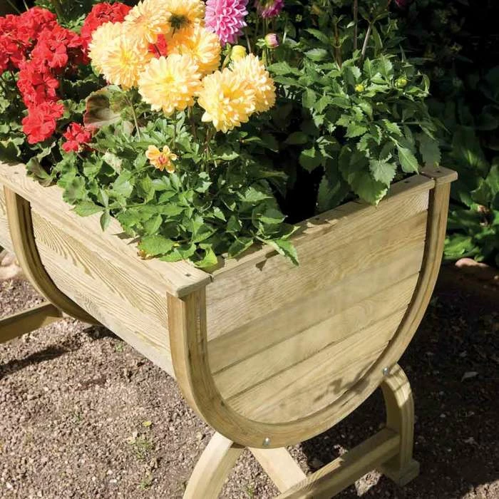W1.07m (3ft 6in) Wooden Marberry Barrel Planter By Rowlinson® 4 W1.07m (3ft 6in) Wooden Marberry Barrel Planter By Rowlinson® - Image 2