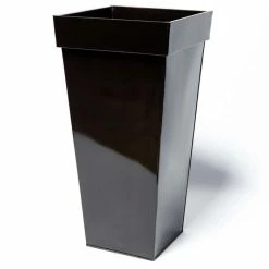 H80cm Mocha Brown Zinc Tall Flared Square Planter - By Primrose™ -Plants outlet store PP1891L add image 4 cf0a