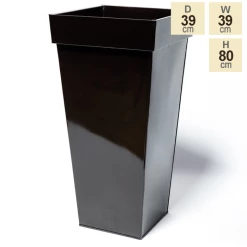 H80cm Mocha Brown Zinc Tall Flared Square Planter - By Primrose™ -Plants outlet store PP1891L main image cce4