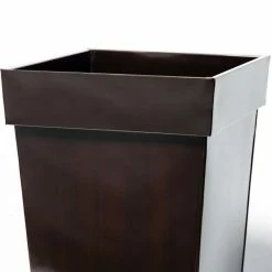 H70cm Mocha Brown Zinc Tall Flared Square Planter - By Primrose™ -Plants outlet store PP1891M add image 3 8f99