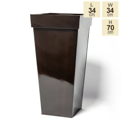 H70cm Mocha Brown Zinc Tall Flared Square Planter - By Primrose™ -Plants outlet store PP1891M main image 76b2