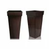H70cm Mocha Brown Zinc Tall Flared Square Planter - By Primrose™ -Plants outlet store PP1891M rollover image 823b