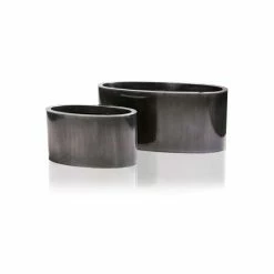 W60cm Platinum Low Oval Zinc Galvanised Planter - By Primrose™ -Plants outlet store PP1975 add image 1 c2be