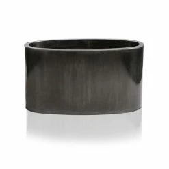 W60cm Platinum Low Oval Zinc Galvanised Planter - By Primrose™ -Plants outlet store PP1975 add image 4 15c4