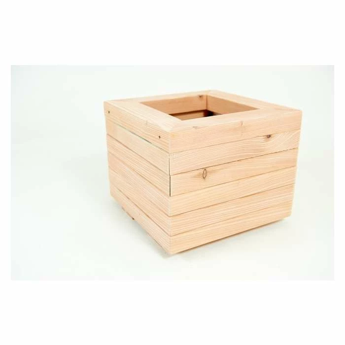 36cm Larch Wood Small Square Planter 3 36cm Larch Wood Small Square Planter