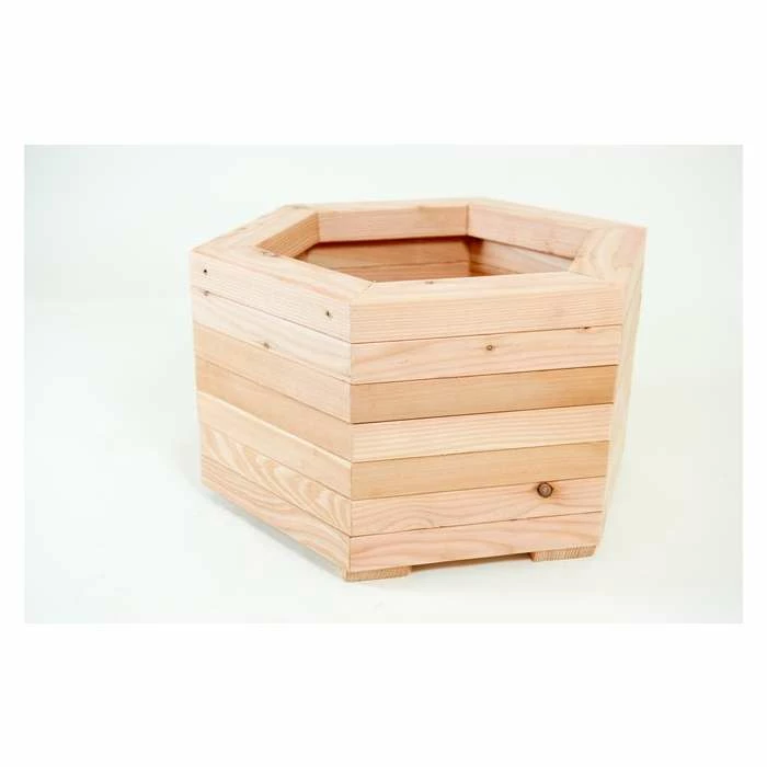 59cm Larch Hexagonal Planter - Medium 3 59cm Larch Hexagonal Planter - Medium