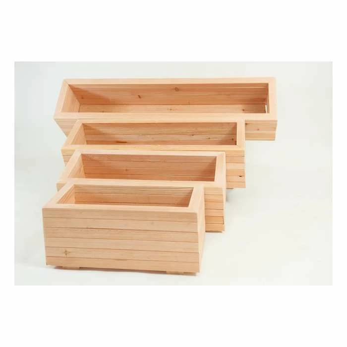 1.04m Larch Timber Large Trough Planter 4 1.04m Larch Timber Large Trough Planter - Image 2