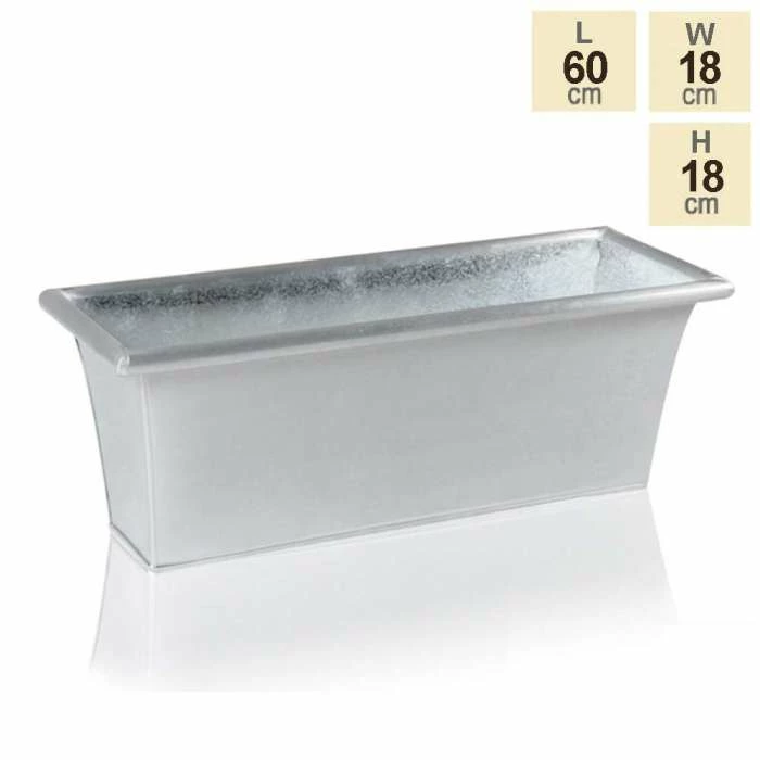 60cm Zinc Galvanised Trough Planter - By Primrose™ 6 60cm Zinc Galvanised Trough Planter - By Primrose™ - Image 4