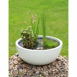 72cm Fibreglass High Gloss Low Bowl Planter - By Primrose™ -Plants outlet store PP2108WHT add image 4 cf1e