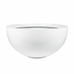 72cm Fibreglass High Gloss Low Bowl Planter - By Primrose™ -Plants outlet store PP2108WHT rollover image 4d90