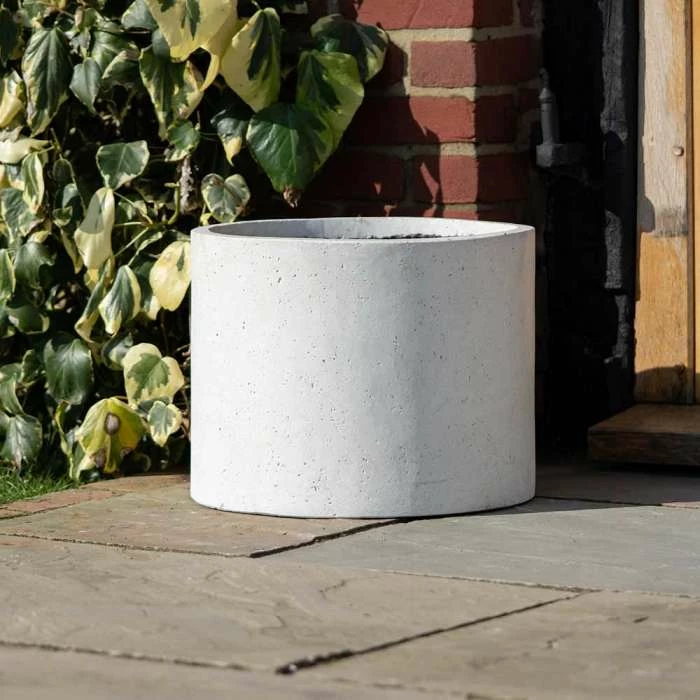 Cylinder 45cm Handmade Fiberstone Planter In White - Exclusive To Primrose 6 Cylinder 45cm Handmade Fiberstone Planter In White - Exclusive To Primrose - Image 4