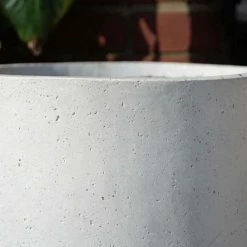 Cylinder 55cm Handmade Fiberstone Planter In White - Exclusive To Primrose -Plants outlet store PP22WHTM PP22WHTL 4 c41f