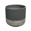 H30cm Small Frostproof Concrete Infinity Cylinder Planter In Two-Tone Design