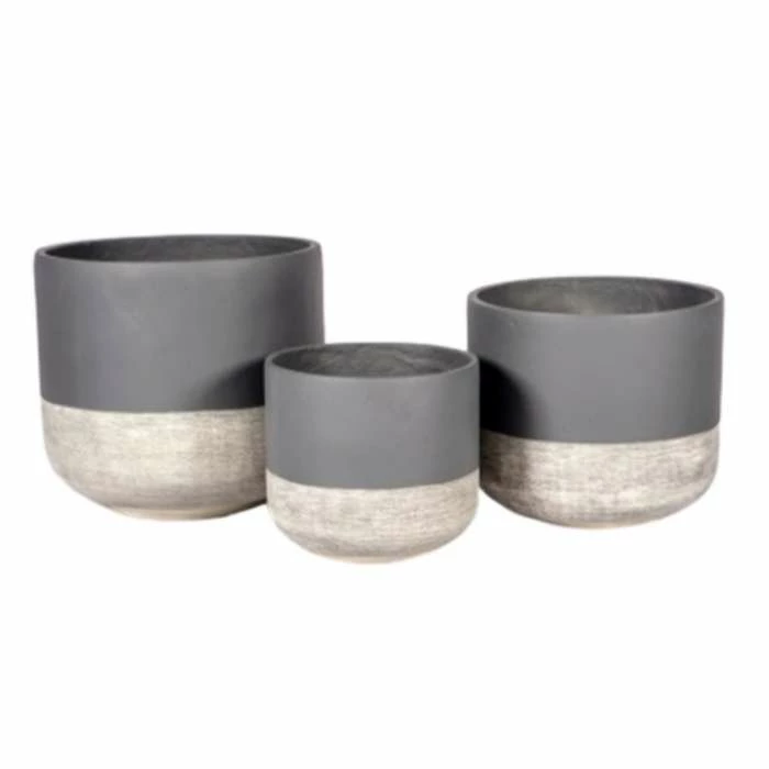 H30cm Small Frostproof Concrete Infinity Cylinder Planter In Two-Tone Design 4 H30cm Small Frostproof Concrete Infinity Cylinder Planter In Two-Tone Design - Image 2