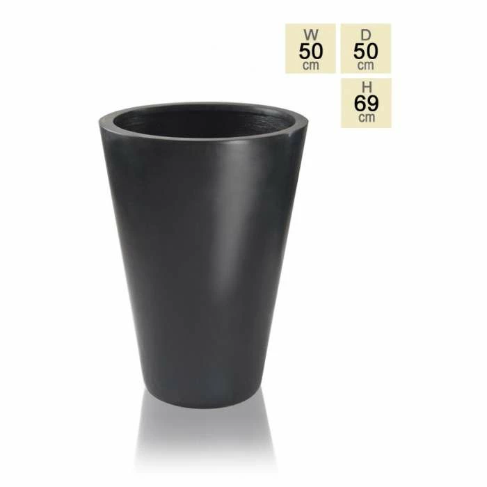69cm Polystone Black Calgary Tall Planter 3 69cm Polystone Black Calgary Tall Planter