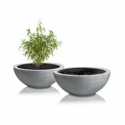 70cm Polystone Lismore Grey Low Planter -Plants outlet store PP2358S add image 6 6924