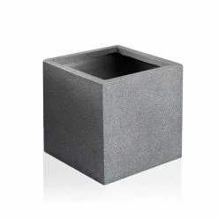 50cm Fibrecotta Kadamus Cube Planter In Dark Grey Meteor Texture -Plants outlet store PP2407XL add image 4 b1a8