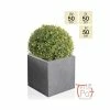 50cm Fibrecotta Kadamus Cube Planter In Dark Grey Meteor Texture -Plants outlet store PP2407XL main image ad3d
