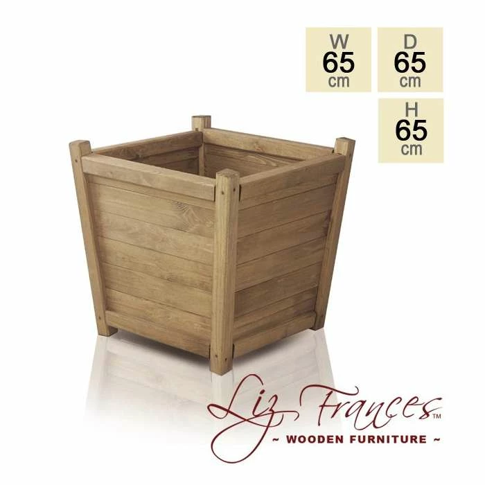 H65cm Wooden Tapered Planter By Liz Frances™ 3 H65cm Wooden Tapered Planter By Liz Frances™