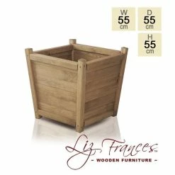 55cm Wooden Tapered Planter By Liz Frances™