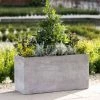 Trough 80cm Handmade Fiberstone Planter In Grey - Exclusive To Primrose