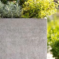 Trough 100cm Handmade Fiberstone Planter In Grey - Exclusive To Primrose 9 Trough 100cm Handmade Fiberstone Planter In Grey - Exclusive To Primrose -Plants outlet store PP24GRYS PP24GRYM 2 039a