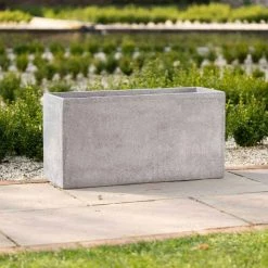 Trough 100cm Handmade Fiberstone Planter In Grey - Exclusive To Primrose 10 Trough 100cm Handmade Fiberstone Planter In Grey - Exclusive To Primrose -Plants outlet store PP24GRYS PP24GRYM 3 7d30