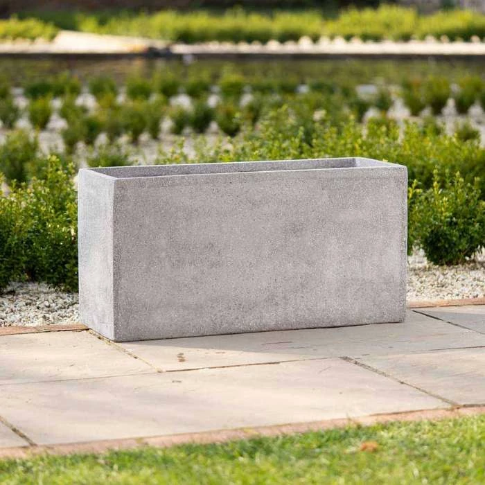 Trough 100cm Handmade Fiberstone Planter In Grey - Exclusive To Primrose 6 Trough 100cm Handmade Fiberstone Planter In Grey - Exclusive To Primrose - Image 4