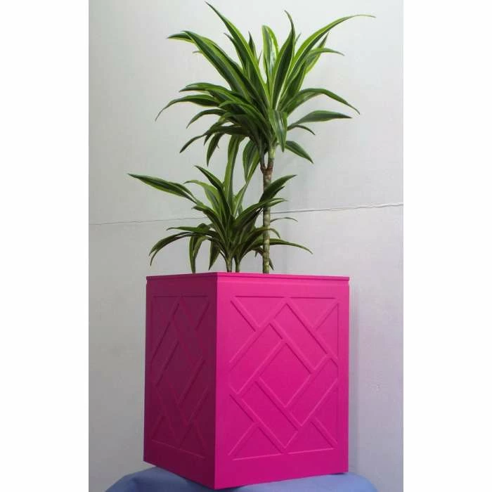 53.5cm Fibreglass Large Lattice Design Planters 3 53.5cm Fibreglass Large Lattice Design Planters