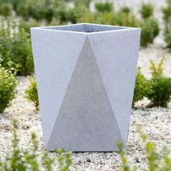 Hexagon 80cm Handmade Fiberstone Planter In Grey - Exclusive To Primrose -Plants outlet store PP25GRYM 2 92c6