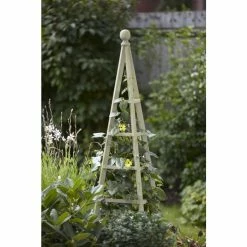 1.9m Wooden Obelisk In Sage - By Smart Garden