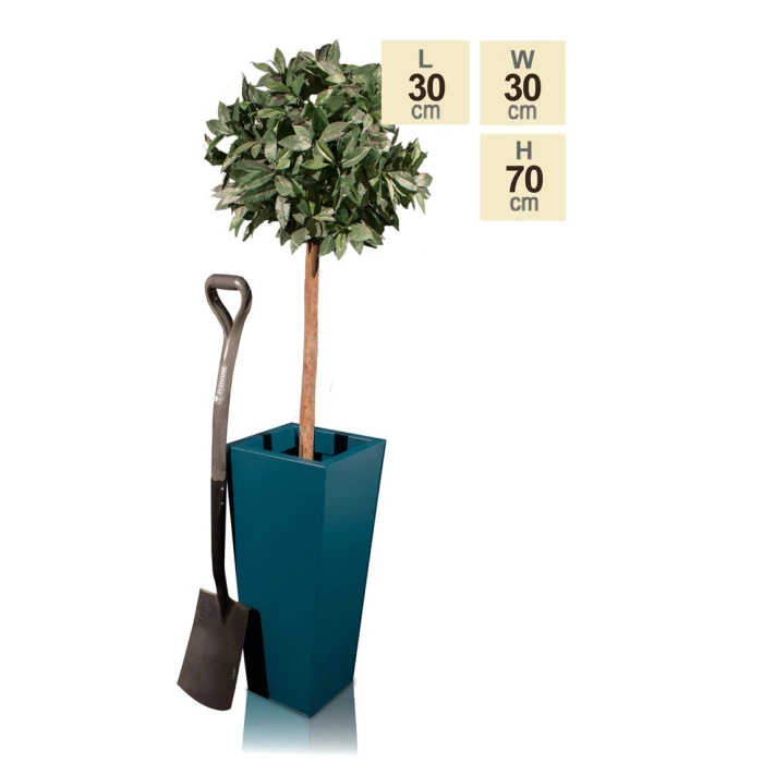 H70cm Zinc Galvanised Teal Flared Square Planter - By Primrose™ 6 H70cm Zinc Galvanised Teal Flared Square Planter - By Primrose™ - Image 4