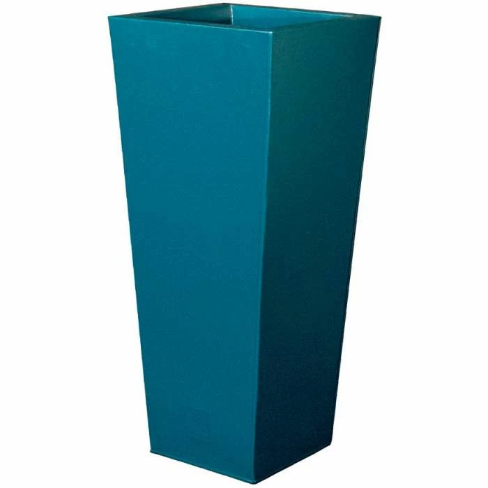 H70cm Zinc Galvanised Teal Flared Square Planter - By Primrose™ 3 H70cm Zinc Galvanised Teal Flared Square Planter - By Primrose™