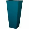 H116cm Zinc Galvanised Teal Flared Square Planter - By Primrose™
