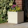 Cube 40cm Handmade Fiberstone Planter In Cream - Exclusive To Primrose -Plants outlet store PP26CRMM f1f0