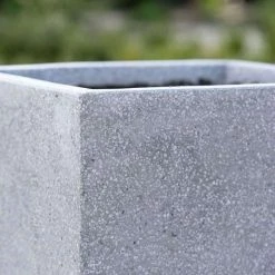Cube 50cm Handmade Fiberstone Planter In Grey - Exclusive To Primrose 8 Cube 50cm Handmade Fiberstone Planter In Grey - Exclusive To Primrose -Plants outlet store PP26GRYL PP26GRYM 9023