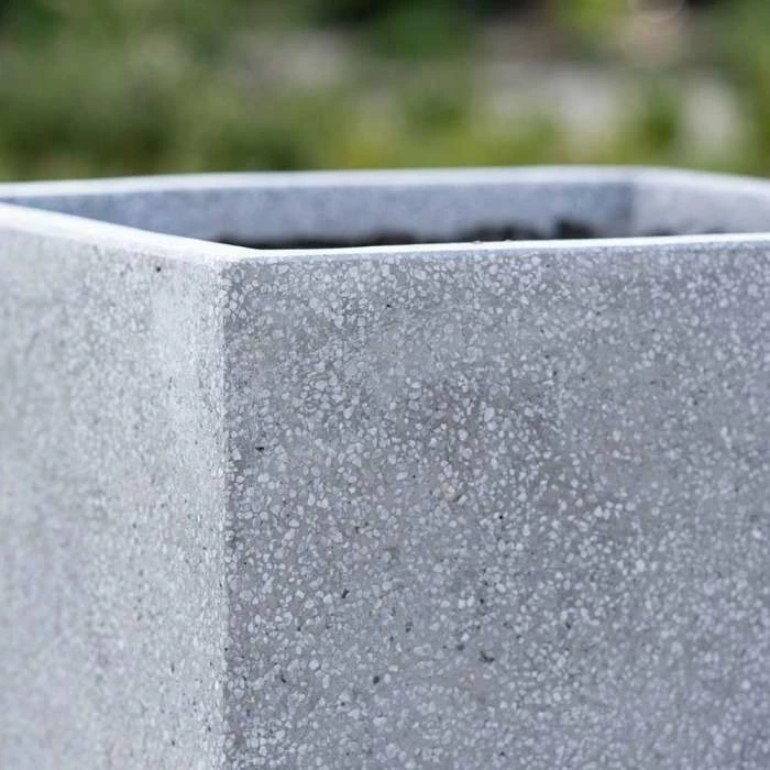 Cube 50cm Handmade Fiberstone Planter In Grey - Exclusive To Primrose 5 Cube 50cm Handmade Fiberstone Planter In Grey - Exclusive To Primrose - Image 3