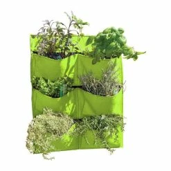 Living Wall Felt Planter 6 Pockets, Lime Green 70cm (2ft 3 1/2in)