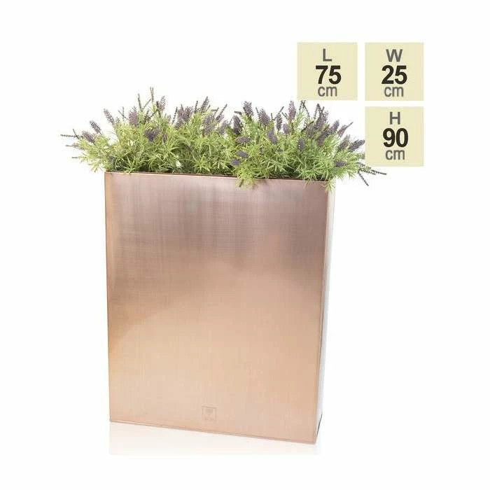 H90cm Tall Copper Trough Planter With Insert - By Primrose™ 5 H90cm Tall Copper Trough Planter With Insert - By Primrose™ - Image 3