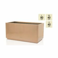 80cm Zinc Galvanised Kick-Bottom Trough Planter In Copper By Primrose™ -Plants outlet store PP2827M main image f5dd