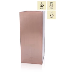 H75cm Zinc Galvanised Tall Copper Cube Planter With Insert - By Primrose™ -Plants outlet store PP2828MI main image 0a87