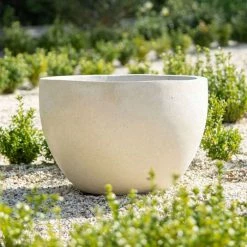 Round 60cm Handmade Fiberstone Planter In Cream - Exclusive To Primrose -Plants outlet store PP28CRM 2 17b6